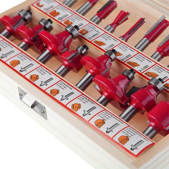 Набір фрез для деревини, 18 од. INTERTOOL HT-0073 | Зображення 3