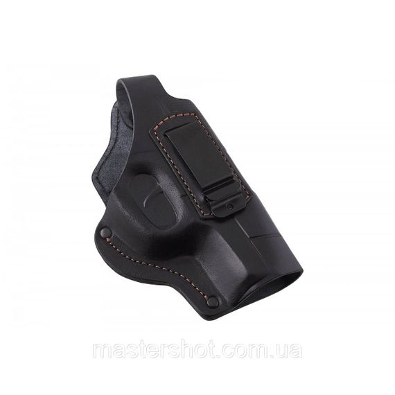 Кобура Форт-17 поясна  прихованого внутрішньобрючного носіння формована з кліпсою шкіра чорна ms