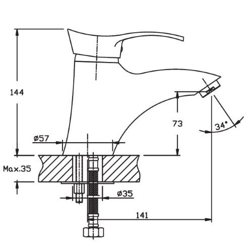 Змішувач для умивальника HAIBA ERIS 001 (HB0096) | Зображення 1