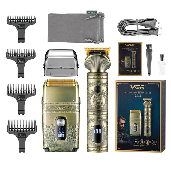Комплект для стрижки та гоління VGR 2 в 1 V-649 тример і шейвер