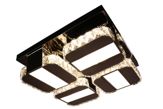 Люстра стельова кришталева LED з пультом 25677 Хром 15х48х48 см. | Зображення 2