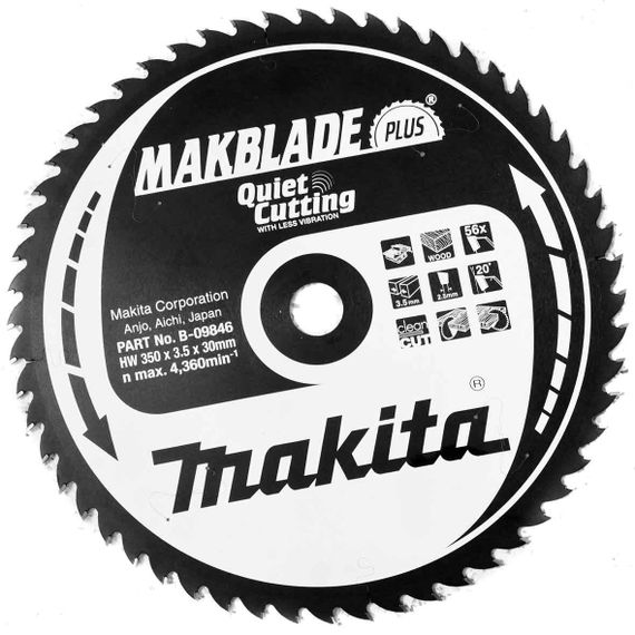 Диск пильный по дереву 350х30 мм 56T Makita Makblade Plus B-09846