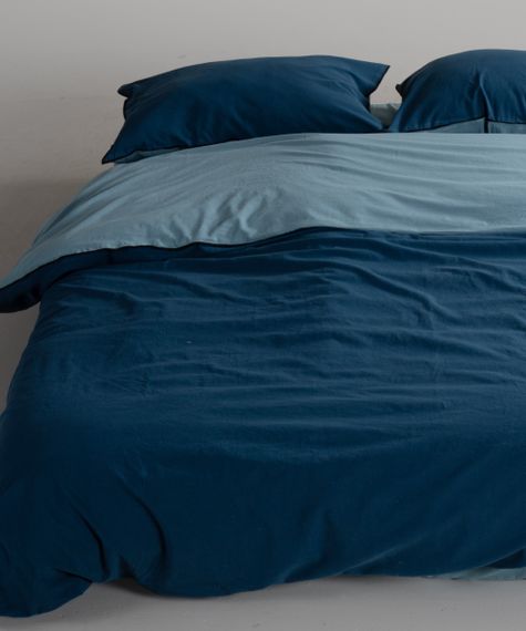 Постельное белье Limasso Stonewashed Essualte 200 х 220 см Akdeniz Mavisi - Dress Blue | Зображення 4