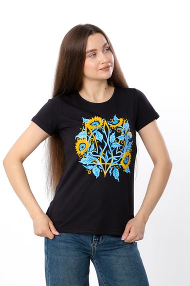 Футболка жіноча "Україна" Носи своє 50 Чорний (p-16831-194671)