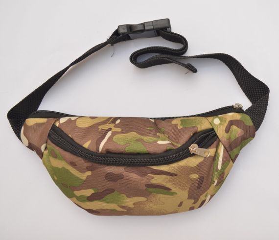 Сумка поясна бананка 4Profi Міні з принтом Камуфляж пісок з двома відділеннями 20036 | Зображення 1
