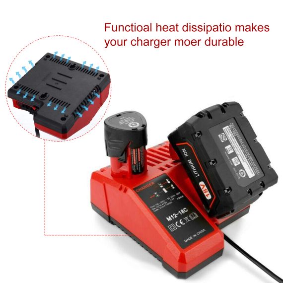 Зарядний пристрій для Milwaukee M12-18C N12 N14 N18 акумуляторний зарядний пристрій для інструментів | Зображення 8