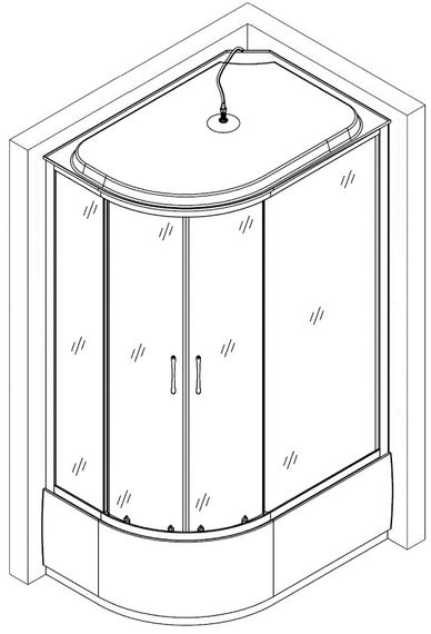 Душовий бокс BRAVO OBRA H120FFSR, асиметричний, правий | Зображення 2