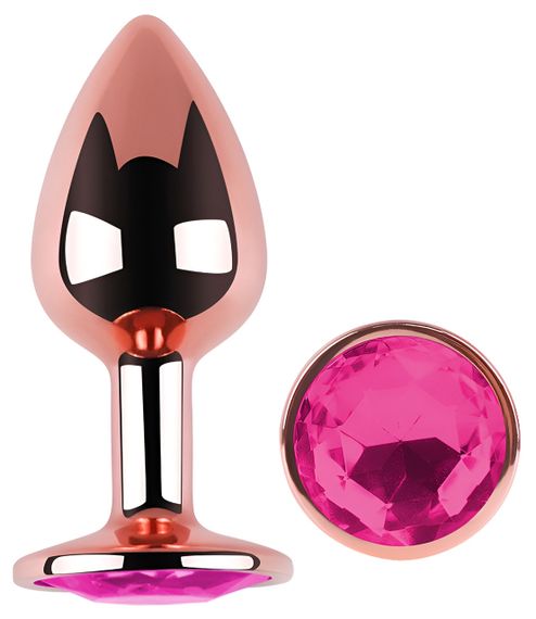 Анальная пробка с кристаллом EGZO - Rose Gold Round Plug Rose size S sexstyle | Зображення 1