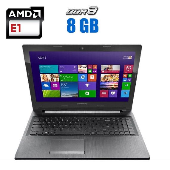 Ноутбук Б-класс Lenovo G50-45 / 15.6" (1366x768) TN / AMD E1-6010 (2 ядра по 1.35 GHz) / 8 GB DDR3 / 120 GB SSD / AMD Radeon R2 Graphics / WebCam б/у