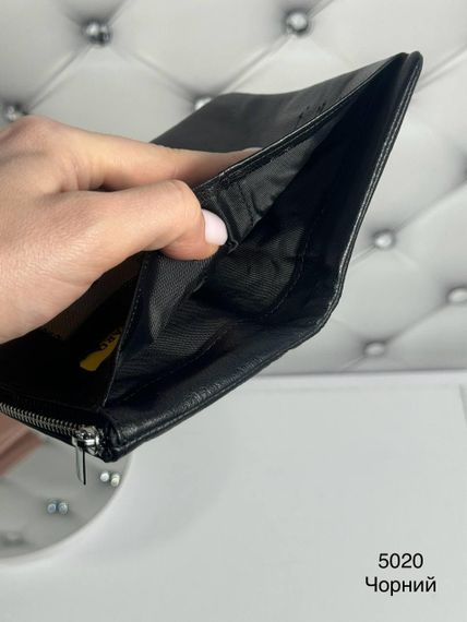 Гаманець жіночий маленький натуральна шкіра подвійного складання Чорний | Зображення 2