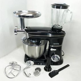 Кухонный комбайн Rainberg RB‐8080 - 4200Вт, чаша 5 л, тестомес, мясорубка, блендер 1.5 л, 6 скоростей, турбо‐режим