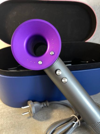 Фен  Super Hair Dryer фіолетовий з іонізацією та турборежимом з кесом на 1 насадку | Зображення 3