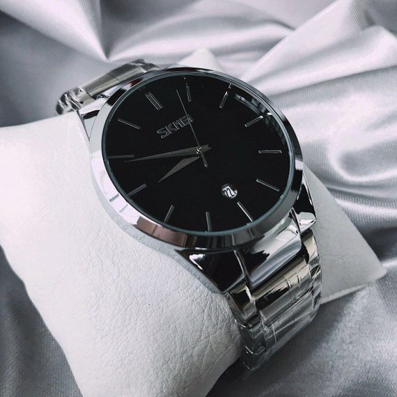 Мужские кварцевые наручные часы Skmei 9140 Silver | Зображення 2