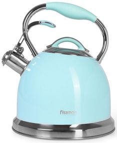 Чайник Fissman Felicity 2.6л з нержавіючої сталі, зі свистком, аквамарин