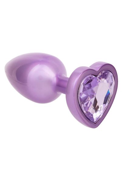 Анальная пробка CalExotics Diamond Heart Plug Small, фіолетова, 5,7 × 3,2 см Sex Aura | Зображення 1