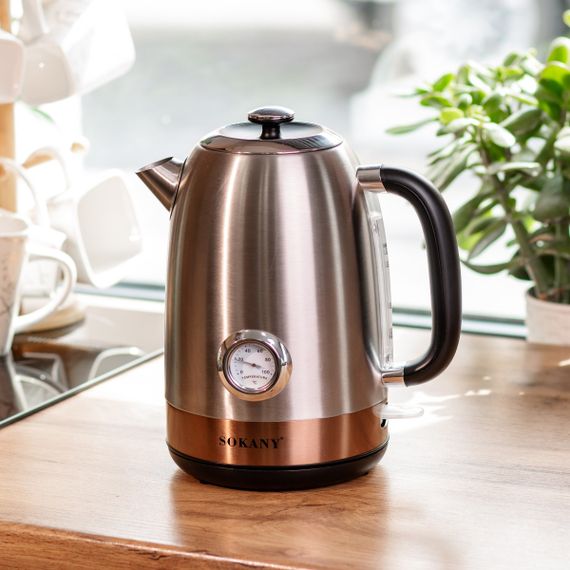 Электрочайник Sokany SK1031SS с термометром 1.7 л | Зображення 1