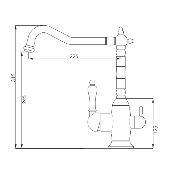 Кухонний змішувач Fabiano FKM 31.4 Inox Antique 8231.403.0328 | Зображення 2