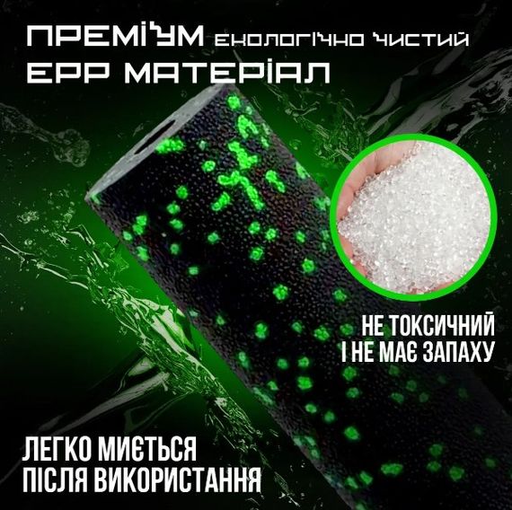 Масажний ролик (роллер) гладкий PowerPlay PP-4346 Mini EPP Foam Roller Чорно/Зелений (15,3x5,3 см) (PP_4346_Green_(15*5)) | Зображення 3