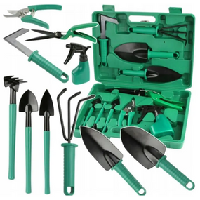 Набір садових інструментів 10 в 1 з валізою, для саду та городу зі зручними ручками 10 предметів у валізі