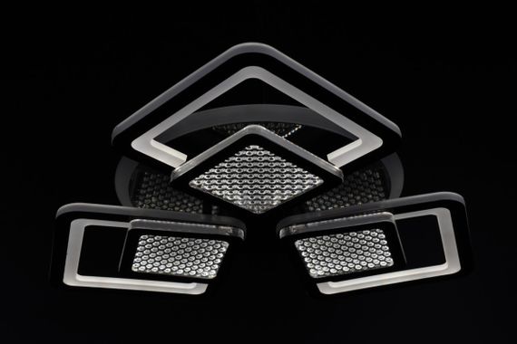 Люстра світлодіодна стельова LED світильник для квартири на стелю лед з пультом 26038 Чорний 9х49х49 см. | Зображення 4