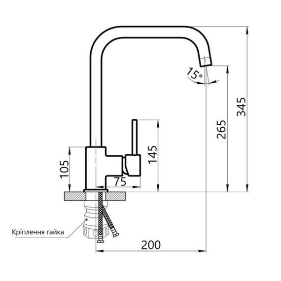 Змішувач для кухні Lidz Aria 015F1 (k35) LDARI015F1NKS21690 Nickel | Зображення 1