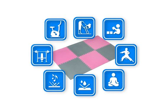 Килимок-пазл THUNDER  PZ-02 60 х 60 рожево-сірий (PZ-02) | Зображення 6