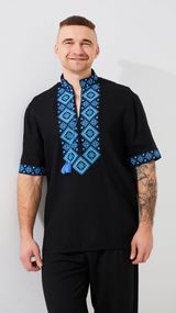 Сорочка вишиванка чоловіча  Олександр 44 Чорний shop (2000999394775)