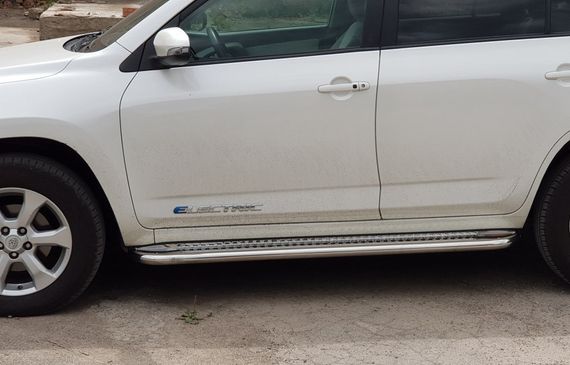 Боковые пороги Premium (2 шт, нерж) 60 мм для Toyota Rav 4 2006-2013 гг | Зображення 5