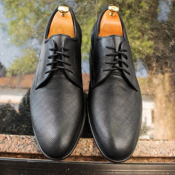 Черные мужские туфли из Польши 45 размер | Зображення 4