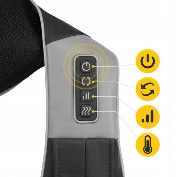 Накидка-масажер 4FIZJO Shiatsu Ultra+ для шиї та спини, акумуляторна 4FJ0611 Black/Grey (P-5907739319098) | Зображення 3