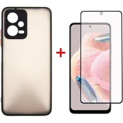 Чехол для мобильного телефона Dengos Kit for Xiaomi Redmi Note 12 5g case + glass (Black) (DG-KM-28)