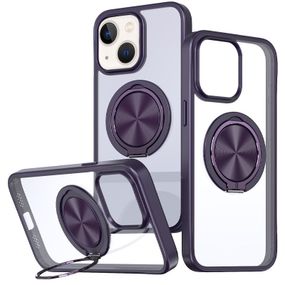 TPU+PC чехол Metal Ring with MagSafe для Apple iPhone 15 (6.1") Темно-фиолетовый