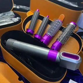 Фен для волос 5 в 1 + кожаный кейс DYSON, Мультистайлер для укладки с насадками   скидка