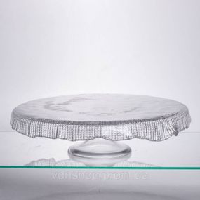 Тортівниця трансформер скляна на ножці, менажниця трансформер прозора скляна 64486-53