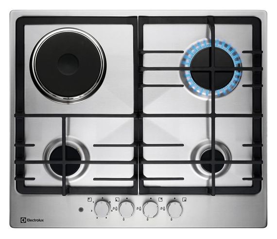 Варочная поверхность Electrolux KGM64311X комбинированная (3 газ + 1 чугун) (KGM64311X)