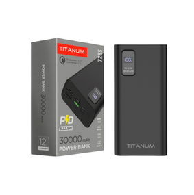 Павербанк 30000mAh Titanum TPB-728S-B 22,5W QC+PD чорний
