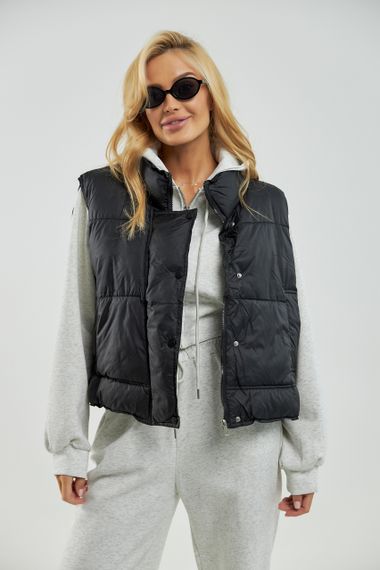 Тепла жилетка на блискавці - чорний цвет, M (є розміри) | Зображення 4