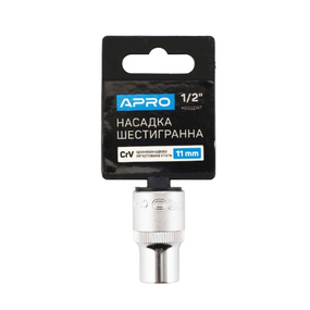 Насадка шестигранна 1/2" 11мм CrV APRO