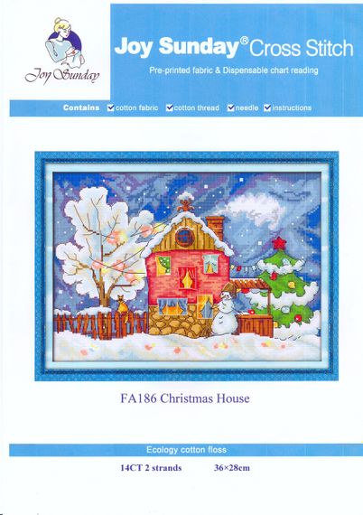 Набір для вишивання хрестиком за нанесеною на канву схемою "Christmas House".AIDA 14CT printed, 36*28 см | Зображення 1