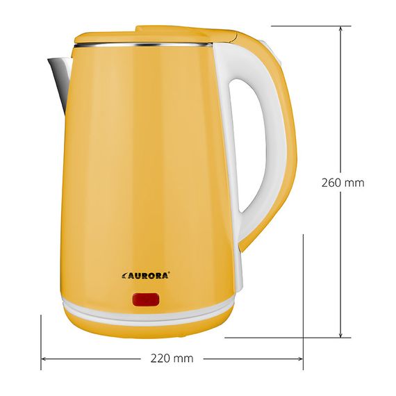 Чайник електричний Aurora 3407AU 2 л жовтий | Зображення 3