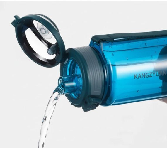 Пляшка KANGZYUAN 500 мл — Блакитна Tritan BPA-free, ударостійка, спортивна з герметичною кришкою | Зображення 1