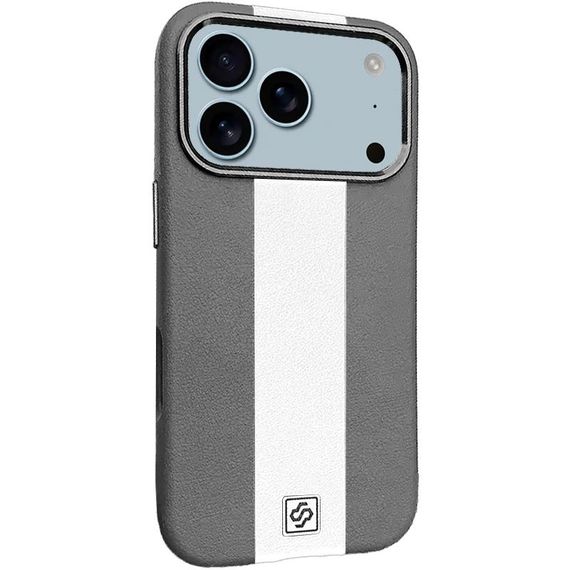 Шкіряний чохол Rally with MagSafe для Apple iPhone 17 Pro (6.3") Grey / White