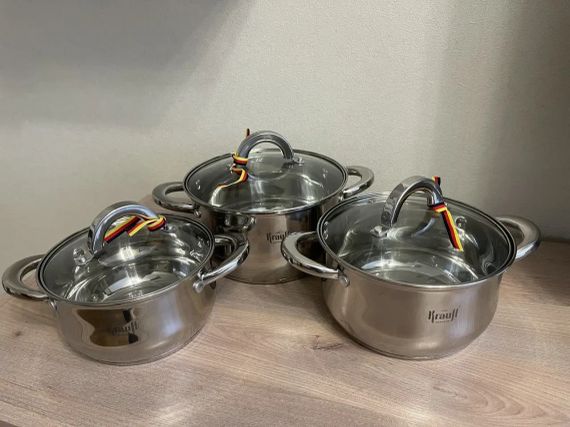 Набор кухонной посуды Krauff Steil 26-238-079, 12 предметов нержавеющая сталь, для индукции | Зображення 7
