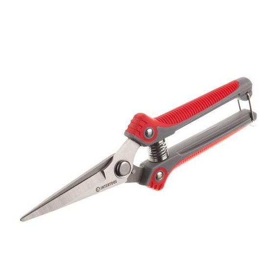 Секатор для винограду, 200 мм, INOX, комбінована рукоятка INTERTOOL FT-1015