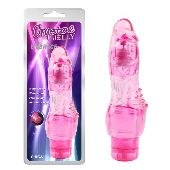 Вібратор Chisa Crystal Jelly Embrace з рельєфом в області клітора для додаткової стимуляції Sex Aura | Зображення 1