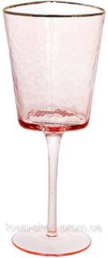 Набор 4 фужера Diva Pink бокалы для вина 400мл, розовый с золотым кантом BD-579-250