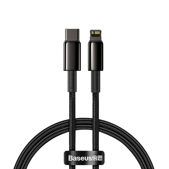 Дата кабель Baseus Tungsten Gold Type-C to Lightning PD 20W (1m) (CATLWJ) Чорний