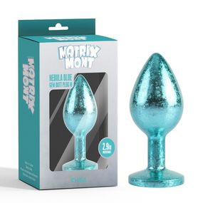 Анальна пробка блакитна поталь CHISA MATRIX MONT з блакитним каменем, розмір M Sex Aura