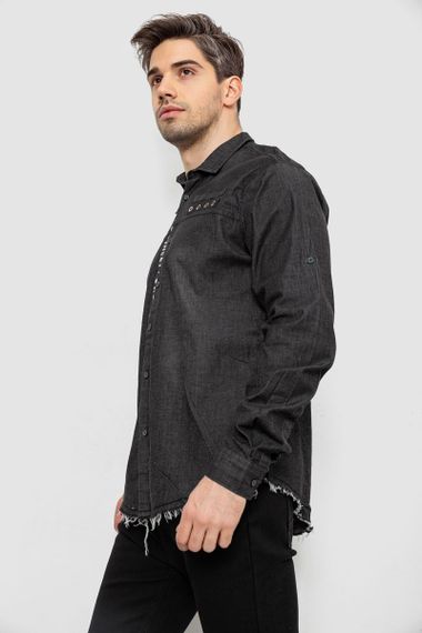 Рубашка мужская с длинным рукавом, цвет темно-серый, 214R845-1 | Зображення 2