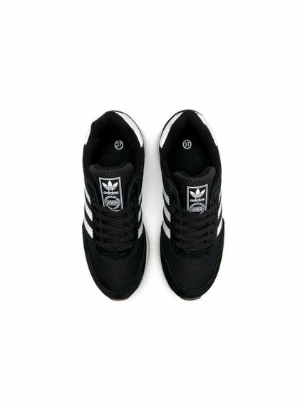 Зимние женские кроссовки Iniki  Fleece Termo Black White Stripes Gum, Вьетнам | Зображення 1